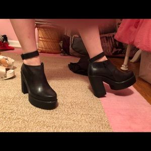 Black heeled ankle boots